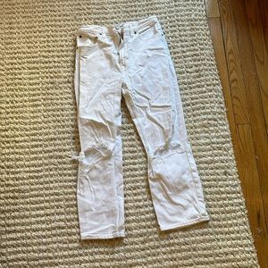 A&F White Jeans w/ Rips